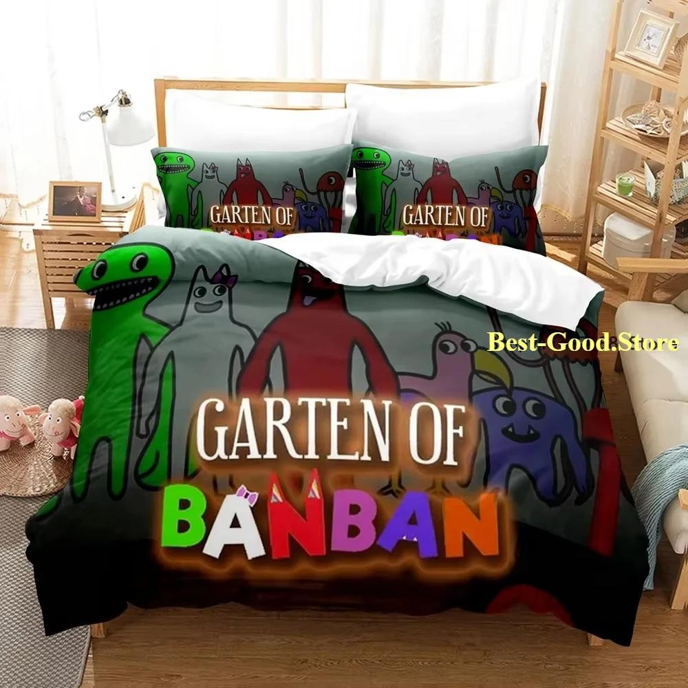 Garten Of Banban Ložní souprava Kreslené povlečení Dárek pro chlapce Děti Dívky Domácí dekorace Jednolůžko Dvojlůžko Plná velikost Roztomilé sady povlečení