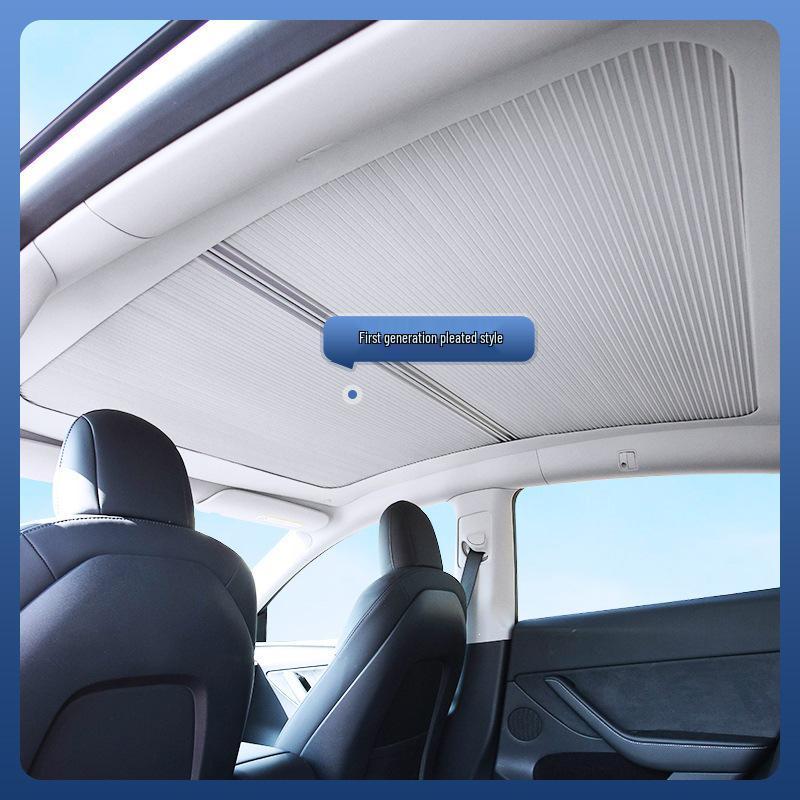 Tesla Model Y/3 Sunshade: Retractable Roof Sun Protection & Heat Insulation Accessory