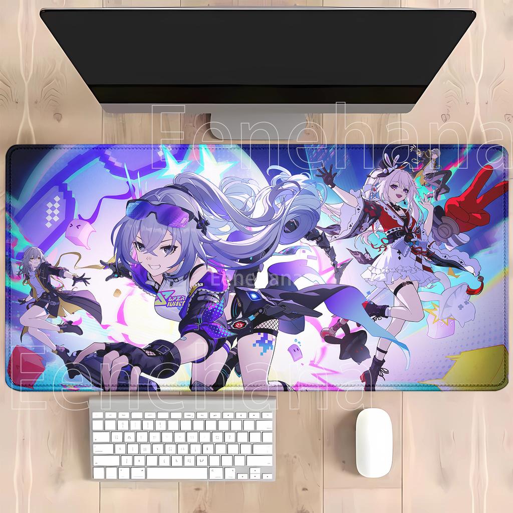 Larger Hsr Silver Wolf Lv999 Mousepad Honkai Star Rail Overlock Gamer Keyboard Anime Girl Kawaii Mouse Pad Hd Printing Desk Mat