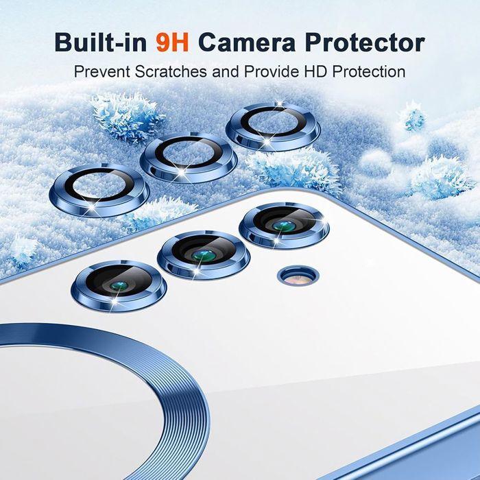 Coque de Protection - BOOLING - Samsung Galaxy A17 4G/5G - Cercle Magnétique Bleu - 2 Vitres - Antichoc