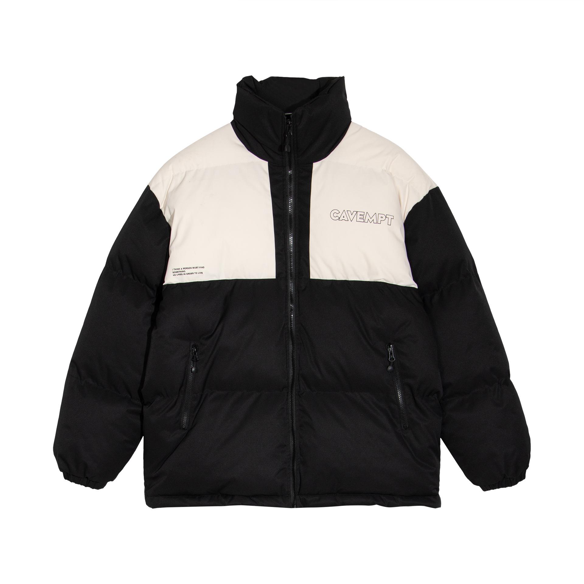 

Unisex CE Thickened Hot Glue Logo Spliced Cotton Jacket - 2022 Fall/Winter Collection Small чёрный