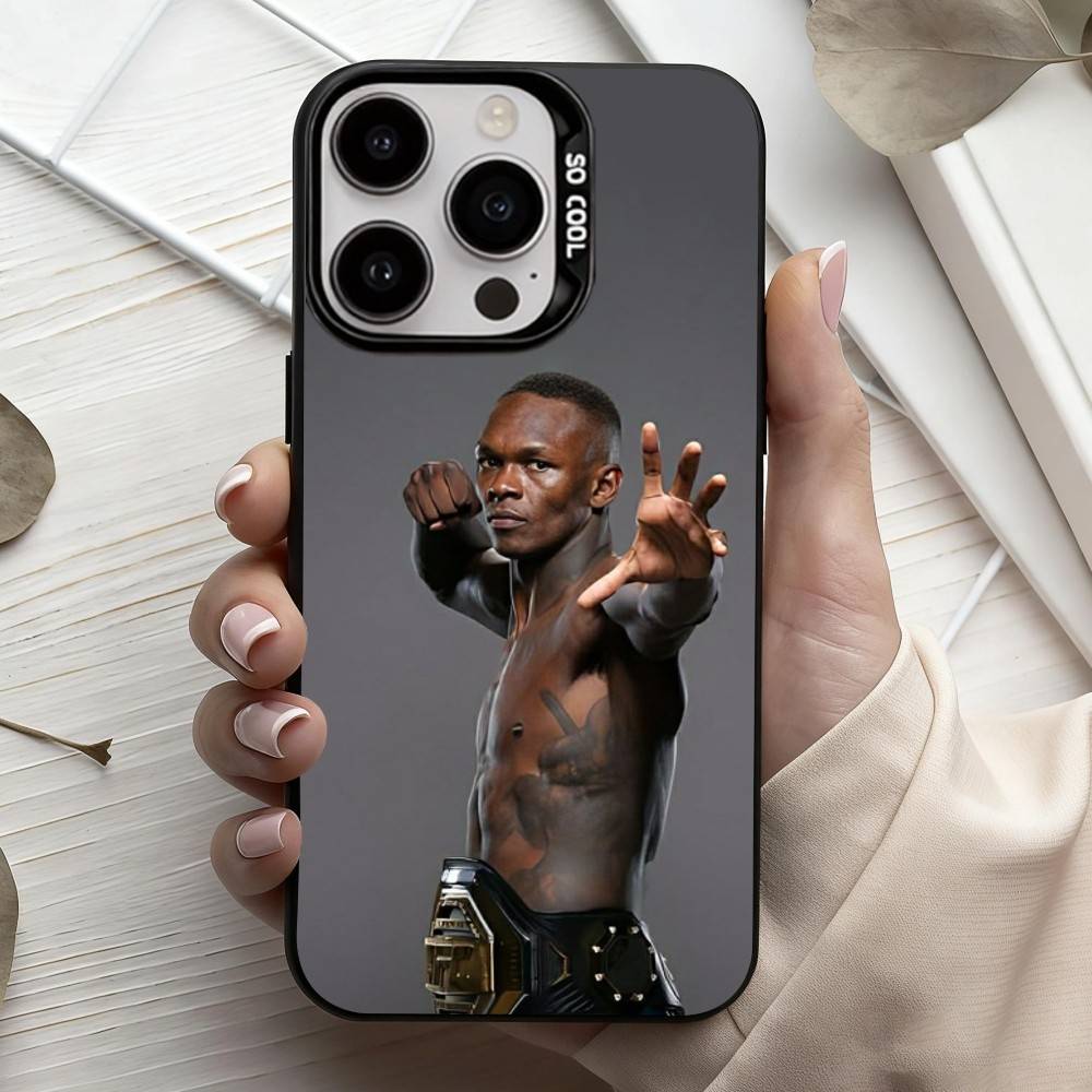 I-Israel A-Adesanya-A Phone Case For iPhone17,16,15,14,13,12,11 Plus,Pro Max Black Candy Silver Plated Cover
