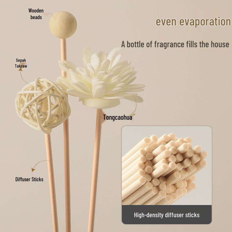 Flower Dew Rattan Aroma Diffuser Stick Set - No-Fire Indoor Fragrance Accessories