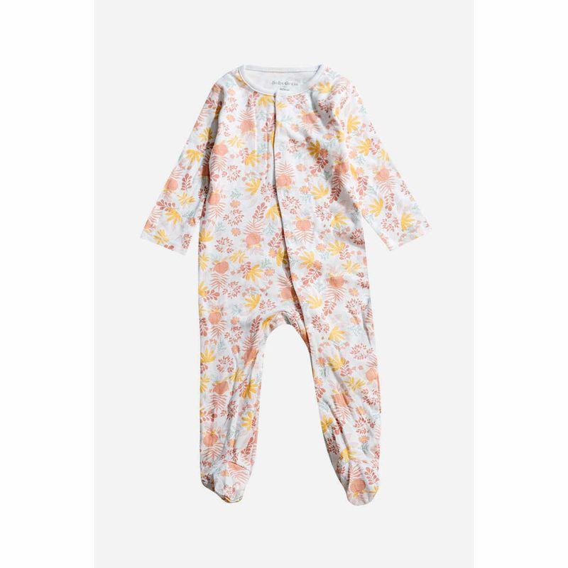 

Outer Order Newborn Baby Girl Baby Fall and Winter New Arrival Pure Cotton Full Printed Floral Fashion Wind Sweet Long Sleeve One-Piece Romper White 68 cm