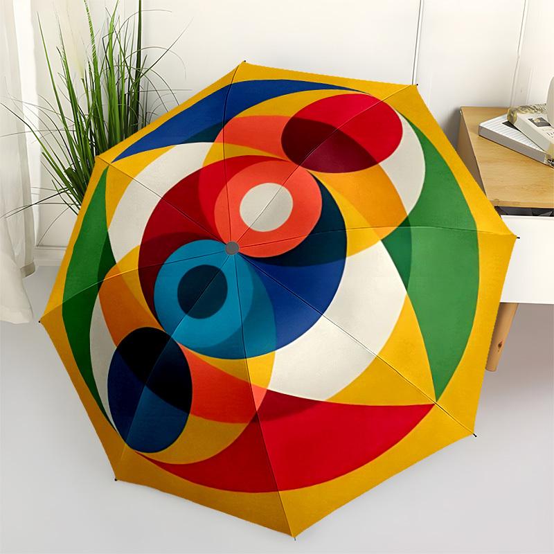 

1pc Colorful Circles Automatic Opening/Closing Umbrella with Operation & Windproof Canopy - Folding Design yy260311052