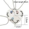 3Pcs/Set Heart Spliced Pendant Necklace Best Friend Bff Friendship Couple Necklace  Jewelry