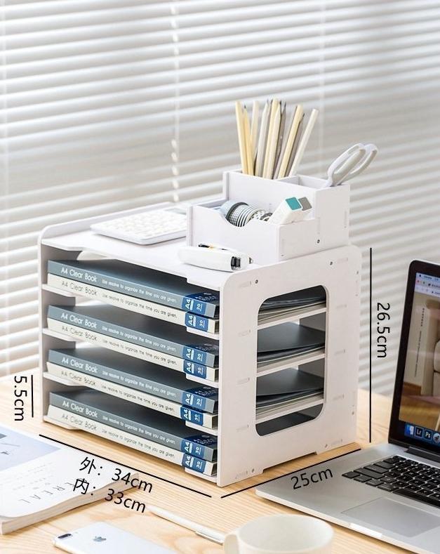 Stojak na biurko na papier A4 Organizer z szufladami na dokumenty Wielowarstwowe oszczędzające miejsce przechowywanie na biurko, organizer na artykuły biurowe
