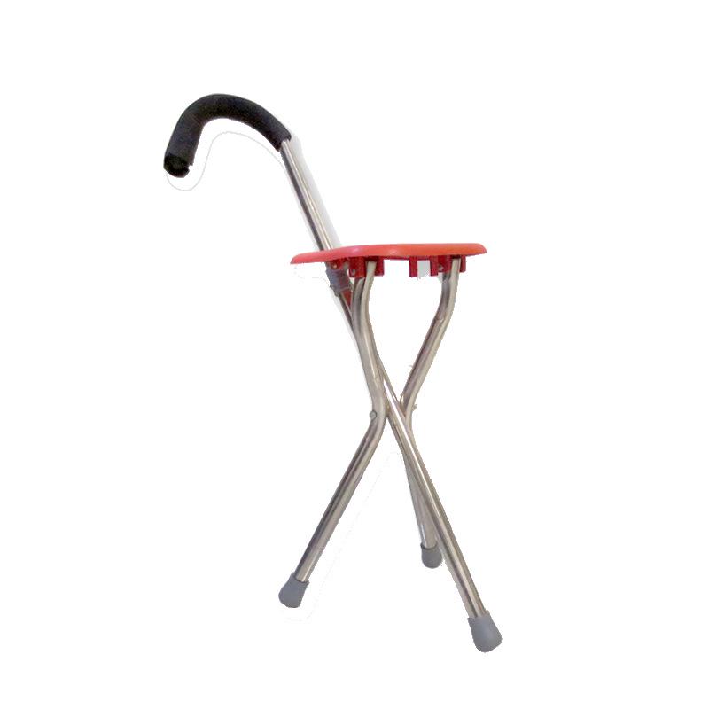Four-Legged Folding Cane Seat: Portable Anti-slip Walker Stool for Elderly