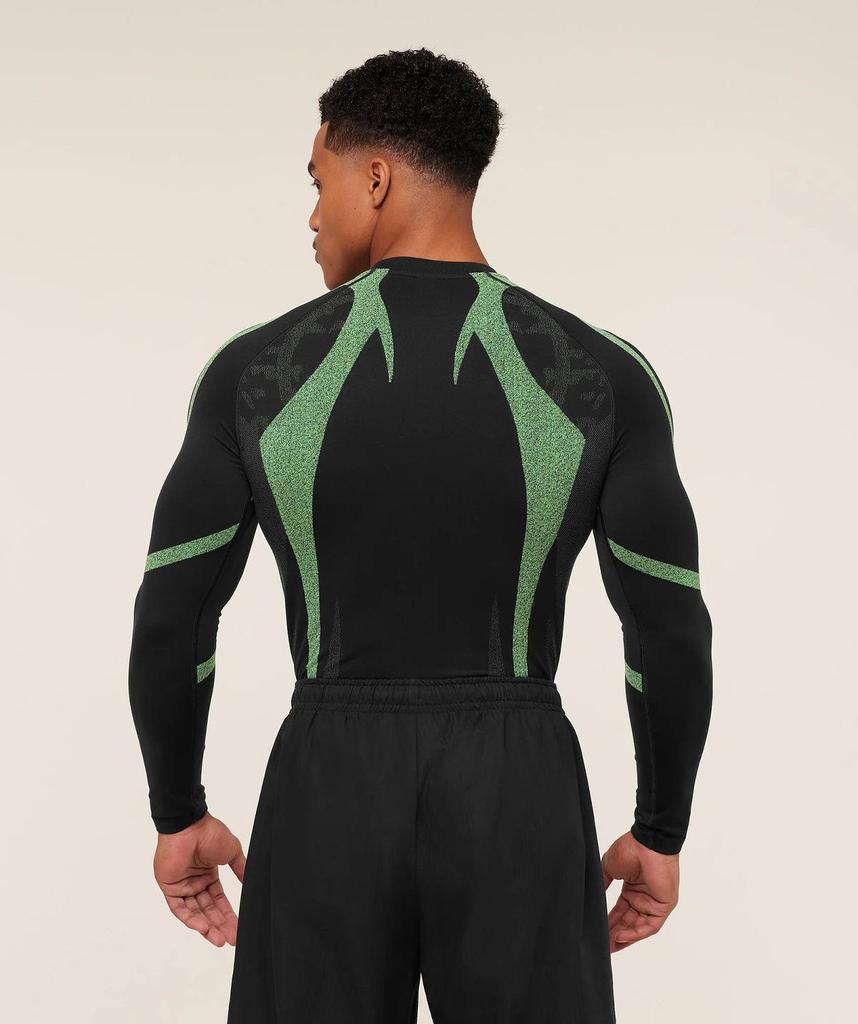 GYMSHARK Heren Storm Naadloos Lange Mouwen Sneldrogend Compressie Shirt voor Sport & Fitness