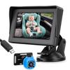 Baby Car Camera, 4.3  Baby Monitor with Night  , 150 Degrees  Wide Viewing Angle, 360 Degrees  Rotation Rear Facing Seat Mirror for Infants Kids 