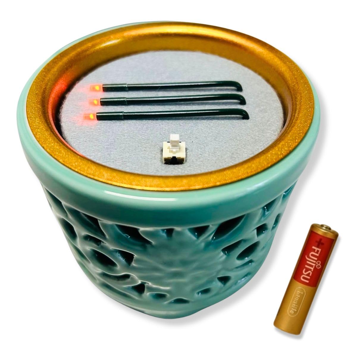 

Safe, flameless electronic incense sticks for Buddhist altars: LED electronic incense sticks Sun Yasuragi (laying type), 3.0 inch (for Eastern Buddh