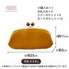 ASIAN ZACCA cbr0002 Genuine Leather Double Kiss-Lock Long Wallet Wooden Bead Clasp Navy Made in Japan