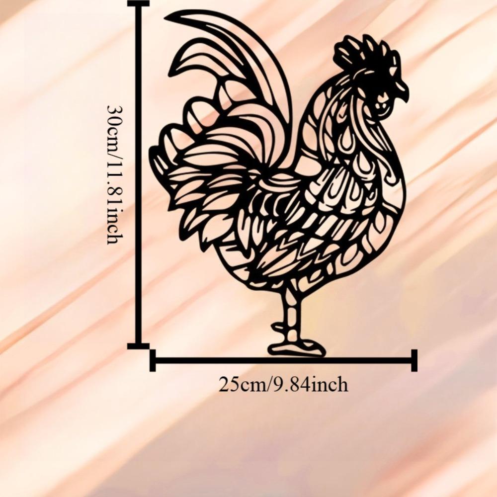 

1pc Vintage Iron Rooster Wall Sculpture, Farmhouse Chicken Metal Art for Kitchen Living Room Easter Decor Housewarming Gift 12in