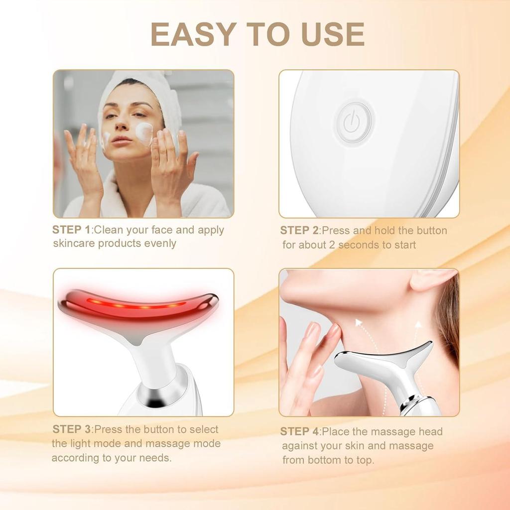 7 Color LED Facial Massager Electric Neck Face Beauty Devices Cosmetic Skincare Accessory Relaxation Tools Fitness Supplies Gear