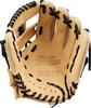 ZETT Youth Baseball Soft Pastel Brown X Black BJGB74530F Glove, Steer, All-Around, Left-Handed Throw, (3219), Size M,