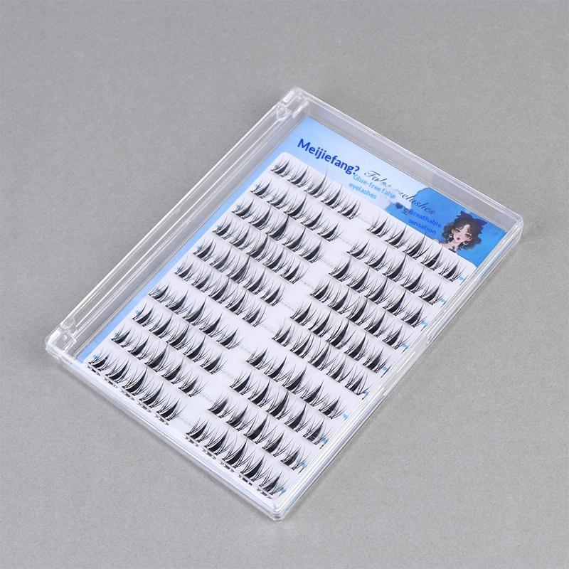 Diy Self-Adhesive Cluster Lashes 10 Rows/Box, Glue-Free Manga Style Sectioned Eyelashes Natural Look