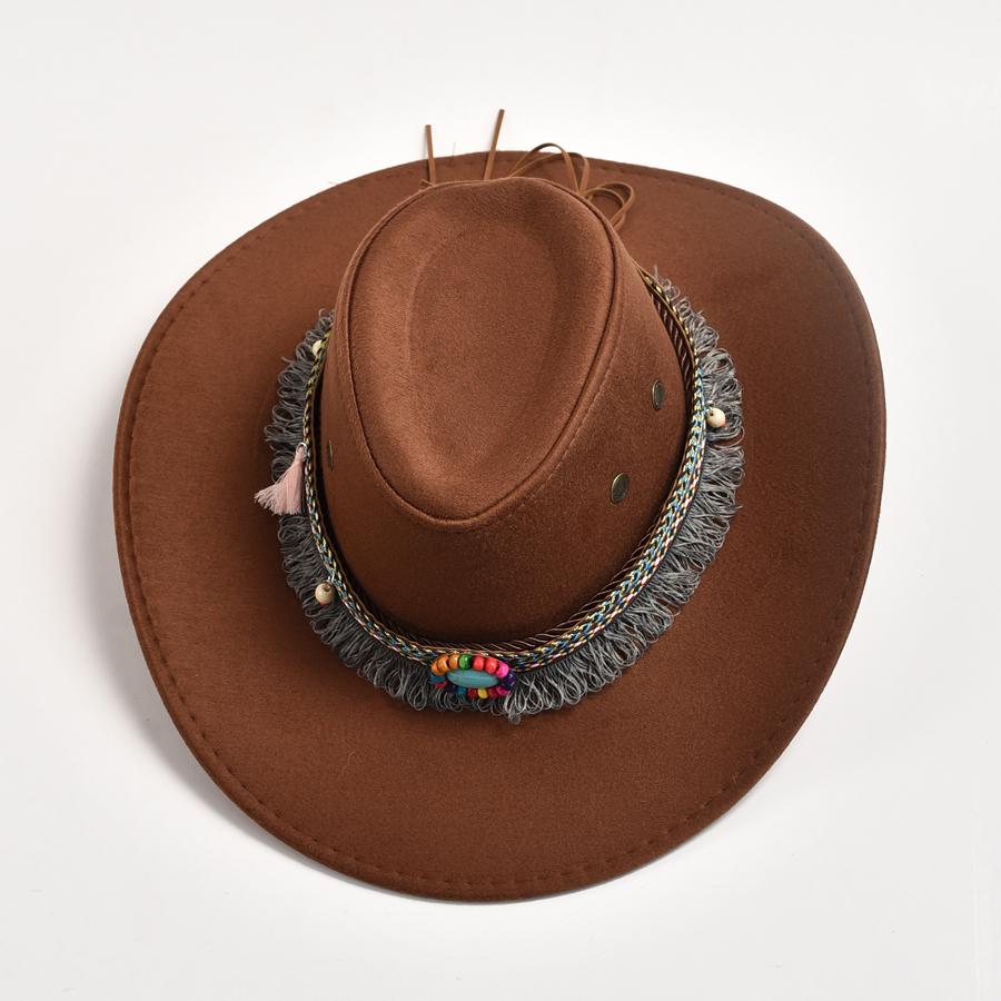 Nouă pălărie de cowboy occidentală din piele de căprioară artificială pentru bărbați, femei, domn, cowgirl, căciulă de jazz, Sombrero Hombre