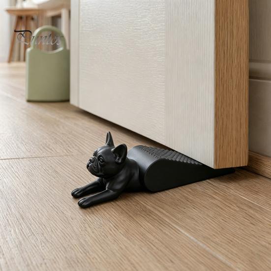 3D Printed Door Wedge French Bulldog Stopper Wedge, Dog Shape Doorstop, Windproof Anti-slip No Drilling Floor Doorstop for Home Office Bedroom
