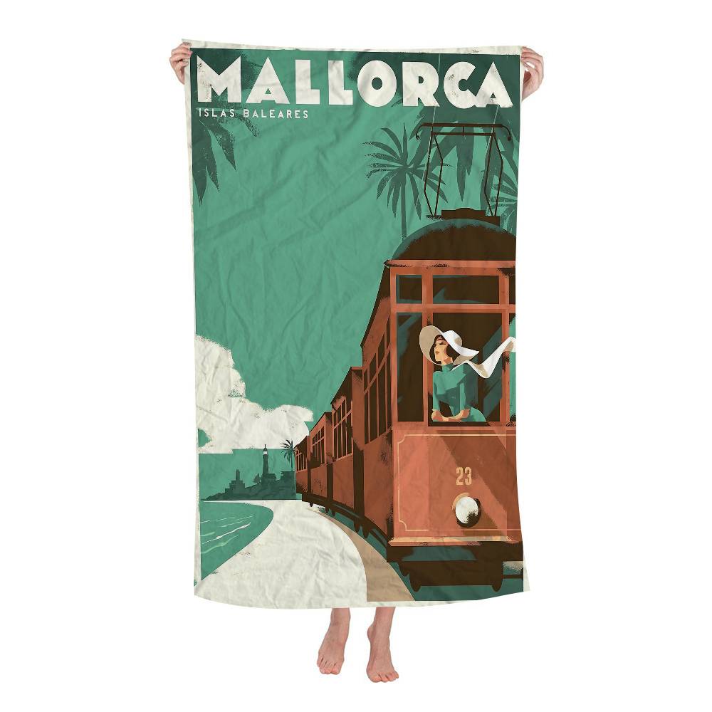Reise Mallorca Mikrofaser Strandtuch Saugfähig Schnelltrocknend Weich Yoga Schwimmen Resort Bergsteigen Handtuch