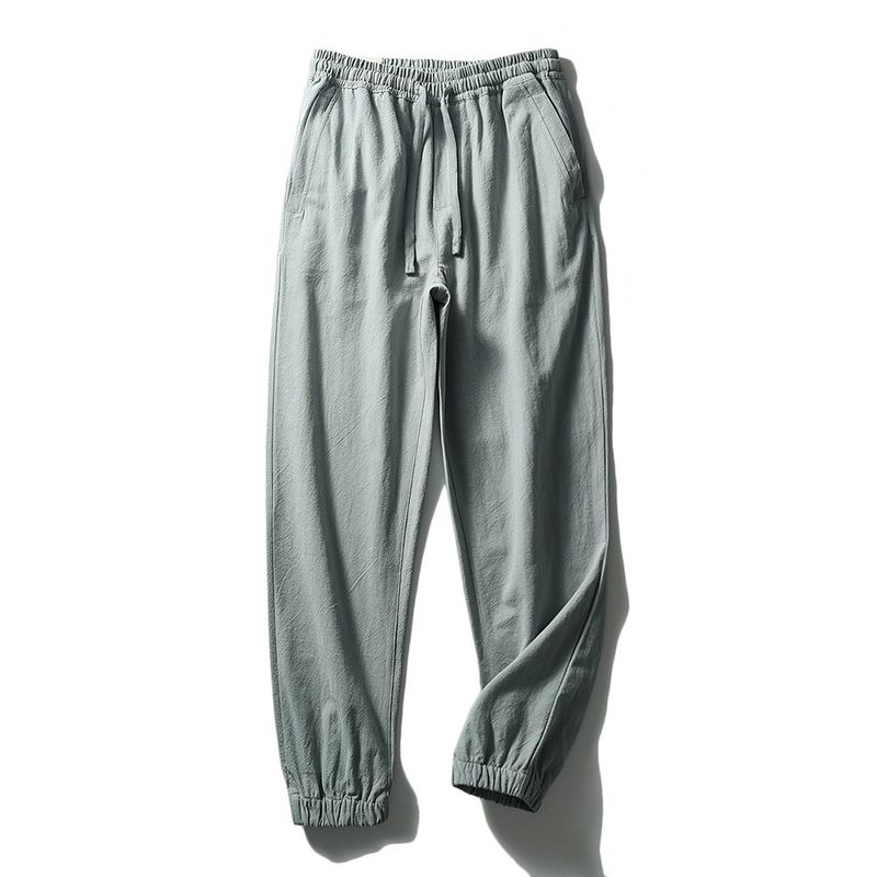 Linen Pants Men's Summer Straight-leg Thin Cotton Linen Pants Export Original Men's Clothing Pants Men Casual Pants New Men's Pants