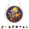 Yangyizhi Acrylic Jigsaw Puzzle Suncatcher, Stained Glass Style Halloween Skeleton Ghost Sun Catcher for Gothic Window Wall Hanging Decor