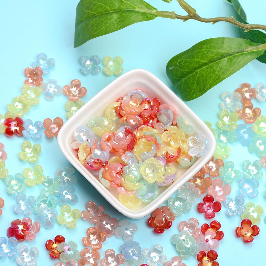 Hanmade Bright Face Antique 10mm Earring Accessories Petal Loose Beads Acrylic Handmade Materials Material Fashion