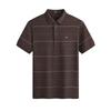 Septwolves Men's Silk Blend Striped Polo Shirt
