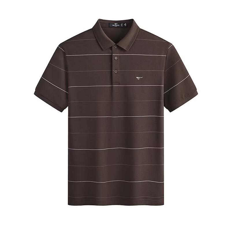 Septwolves Men's Silk Blend Striped Polo Shirt