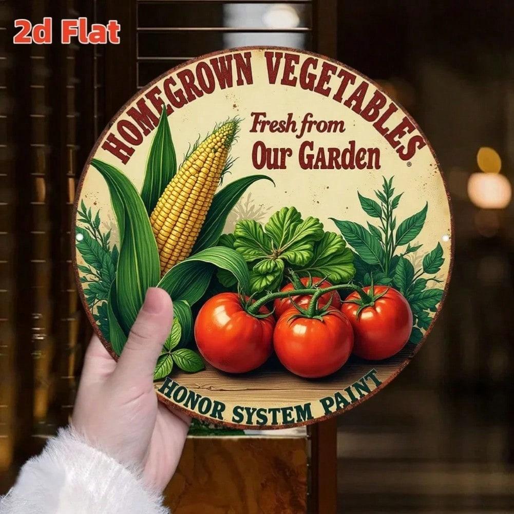 

Rustic Farmhouse Wall Decor Metal Tin Sign Garden Vegetable Art 20x20 різнокольоровий