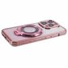 For iPhone 12 Pro Max TPU Case Gradient Kickstand Cover with Rhinestone Lens Frame
