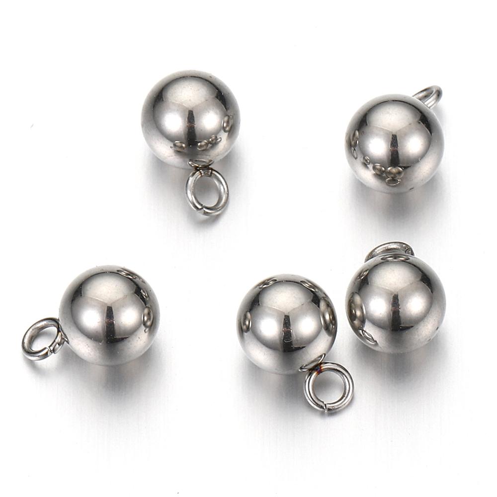 20-40pcs Stainless Steel Beads Solid Ball Charms for Necklace Bracelet Jewelry Making DIY Earrings Gold Bead Pendants