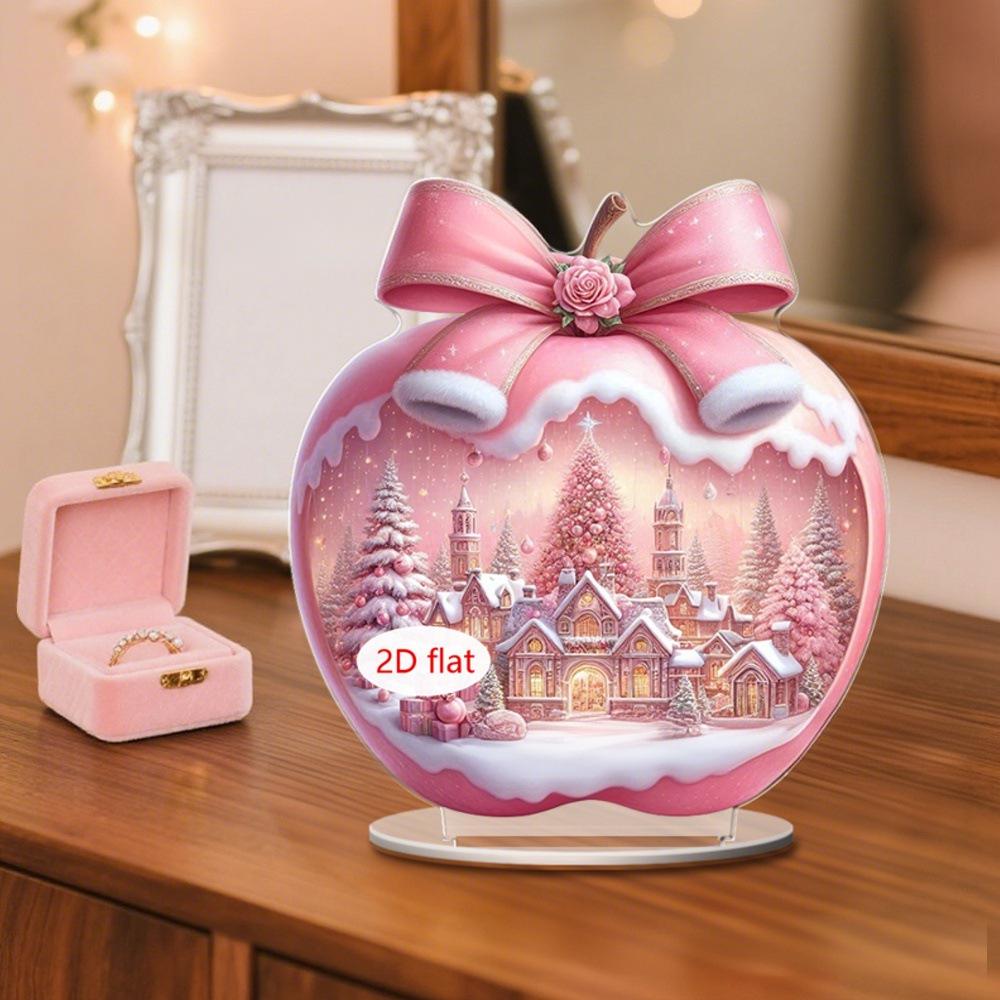 Ornement de table pomme de Noël et du Nouvel An en acrylique 2D