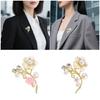 Versatile Crystal Flower Brooch Adjustable Fastener Stylish Corsage Pin Accessory For Formal Wear Casual Outfits