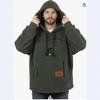 Fleece fleecový svetr pánský a dámský s kapucí volný ležérní teplý se stahovací šňůrkou