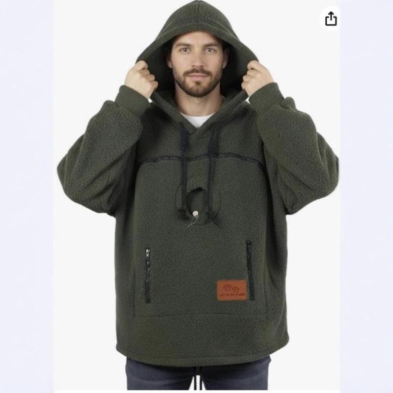 Fleece fleecový svetr pánský a dámský s kapucí volný ležérní teplý se stahovací šňůrkou