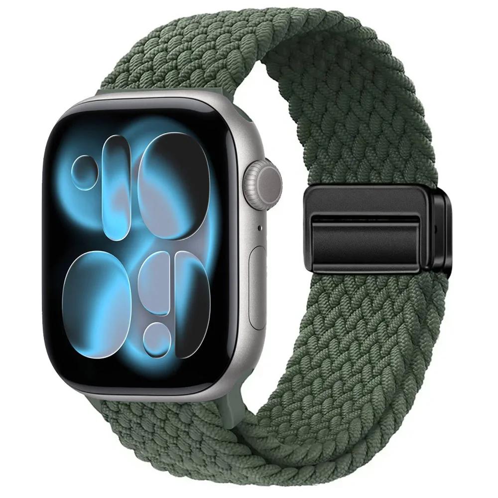 Nylon Strap for Apple Watch 11 10 46mm 42mm/Ultra 3 2 1 49mm Magnetic buckle Wristband iWatch 9 8 7 6 5 4 SE 45mm 44mm 41mm 40mm
