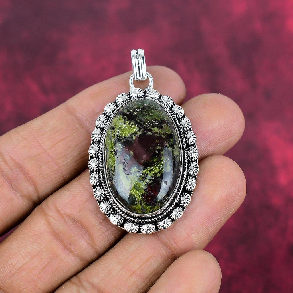 Dragon Blood Pendant, Gemstone Jewelry 925 Solid Sterling Silver Pendant, Gift For Women Handmade Pendant