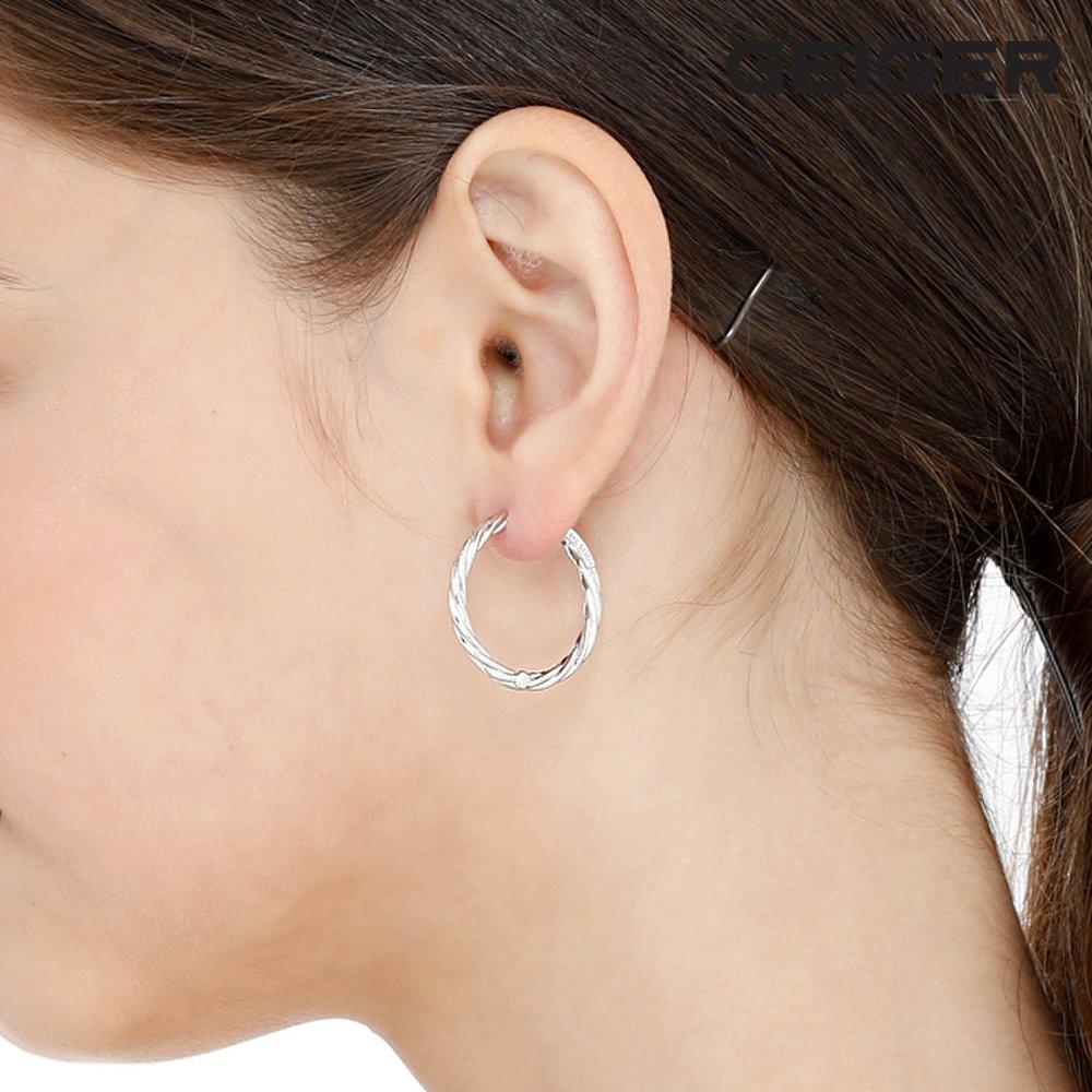 Volume One-Touch Silver Earrings Gisvee029