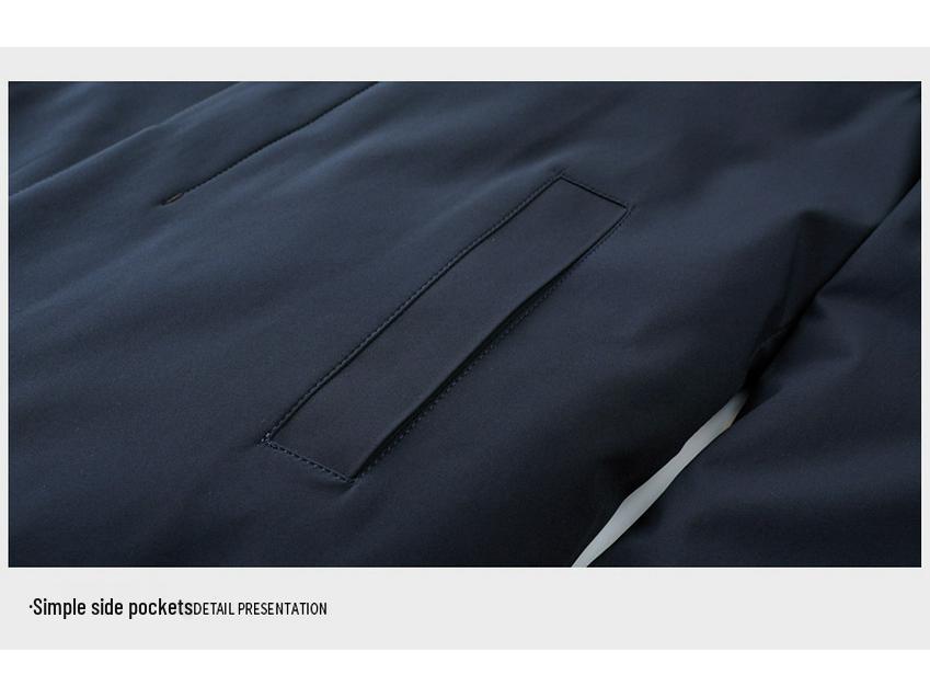 Men's Duck Down Lapel Jacket: Business Casual Warm Coat for Middle-Aged & Elderly