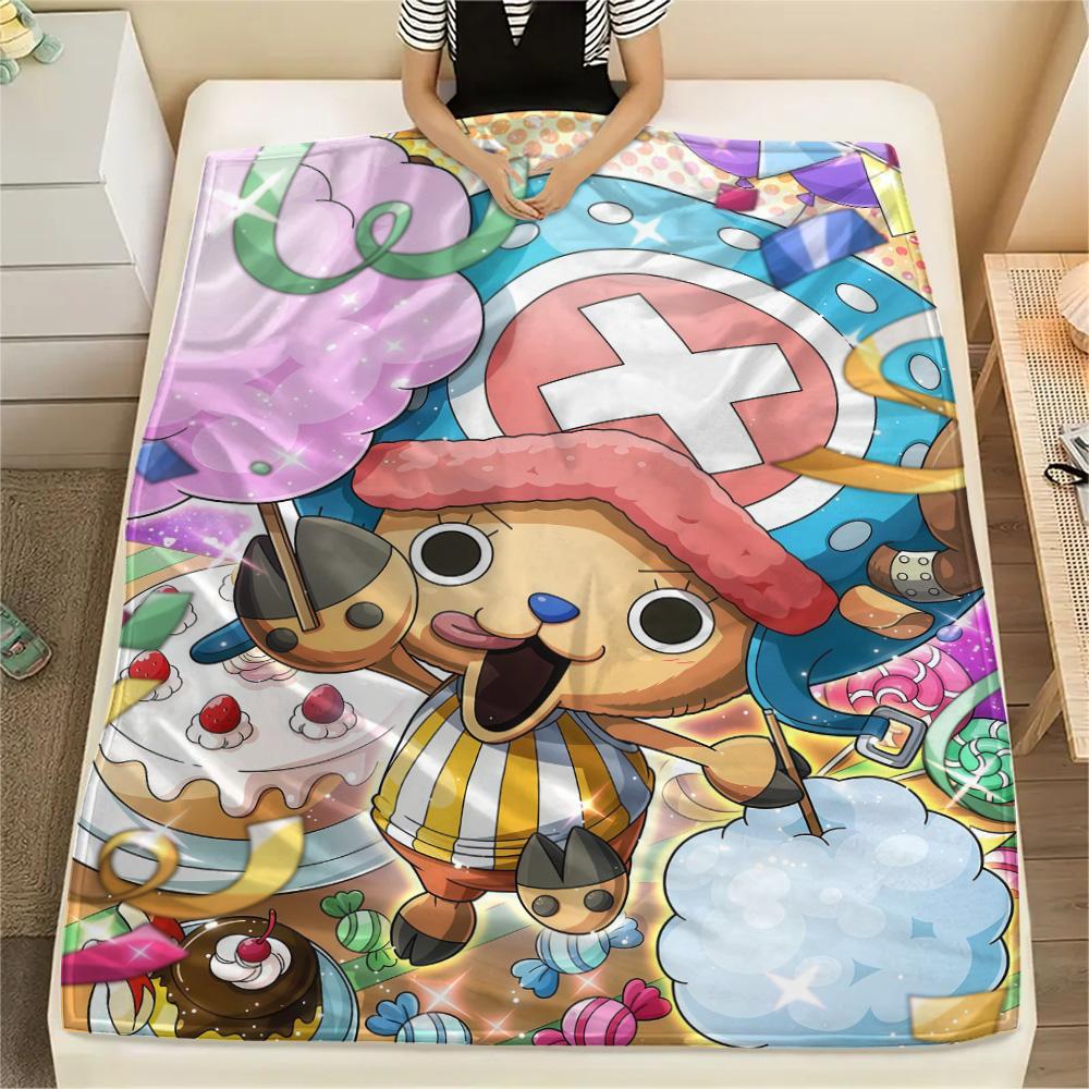 One Piece Chopper Theme flannel blanket, cozy for home living room, perfect gift choice