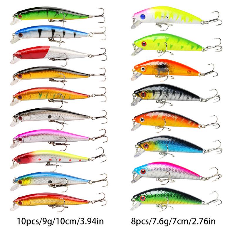 56-Piece Floating Minnow Lure Set: Long Cast Sea Fishing Bionic Baits