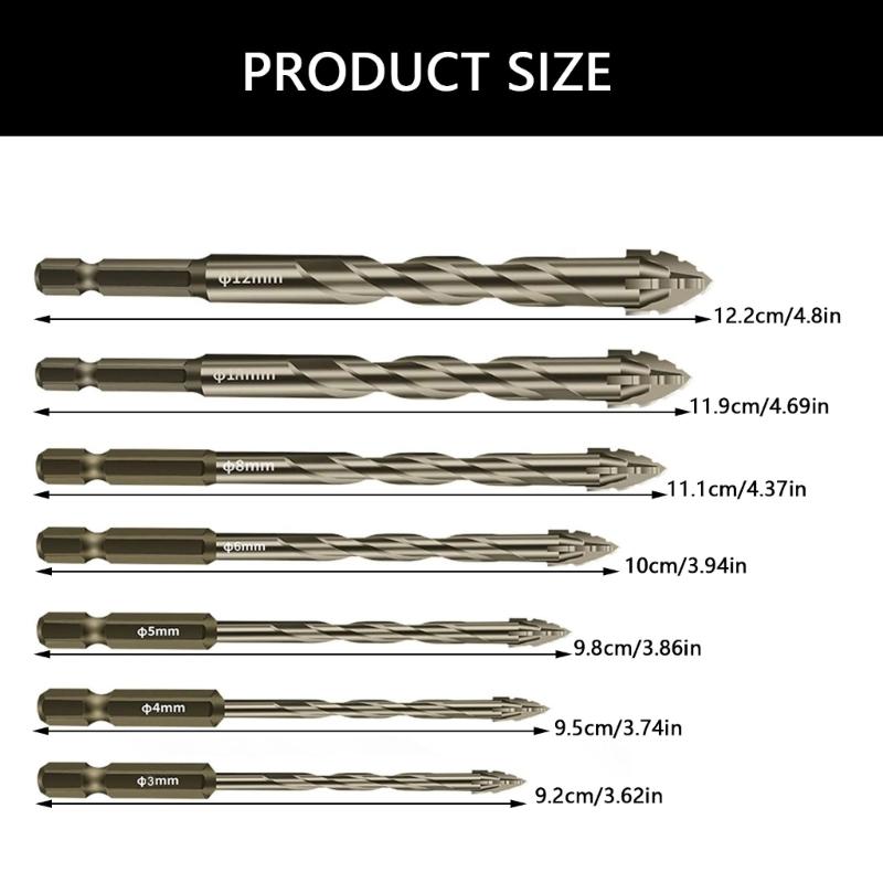 7Pcs Eccentric Twist Drill Bit Hardness Skewed Head Strength Eccentric Drill Bits Industrial Strength Drill Bits