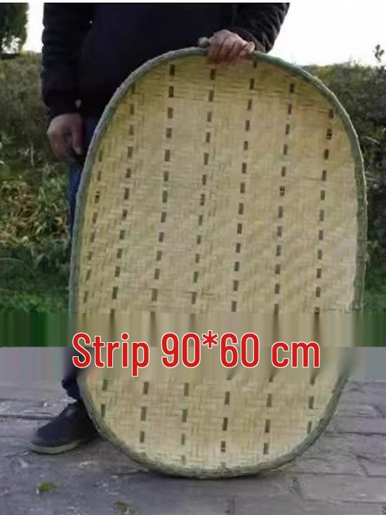 Bamboo Household Winnowing Basket: Perforated & Non-Perforated Bamboo Sieve, Handmade Woven Tray for Dried Goods & Sun-drying Decor