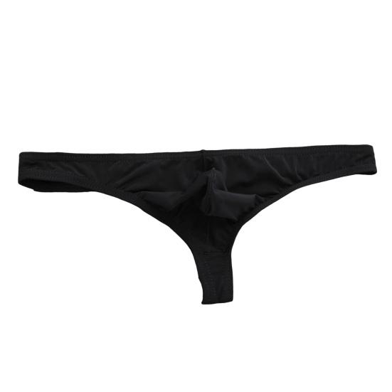 Men Sexy Thong Low-rise U-Convex Solid Color Briefs Elastic Waistband Slim Fit Solid