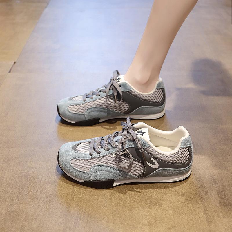 Mesh German training shoes women's 2025 summer new versatile lightweight leisure sports Forrest Gump shoes flat breathable fishing net shoes