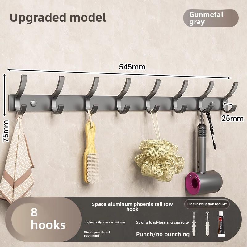 Perforationsfreier Badezimmer- und Toilettentür Stark haftender Haken Hängender Kleiderständer