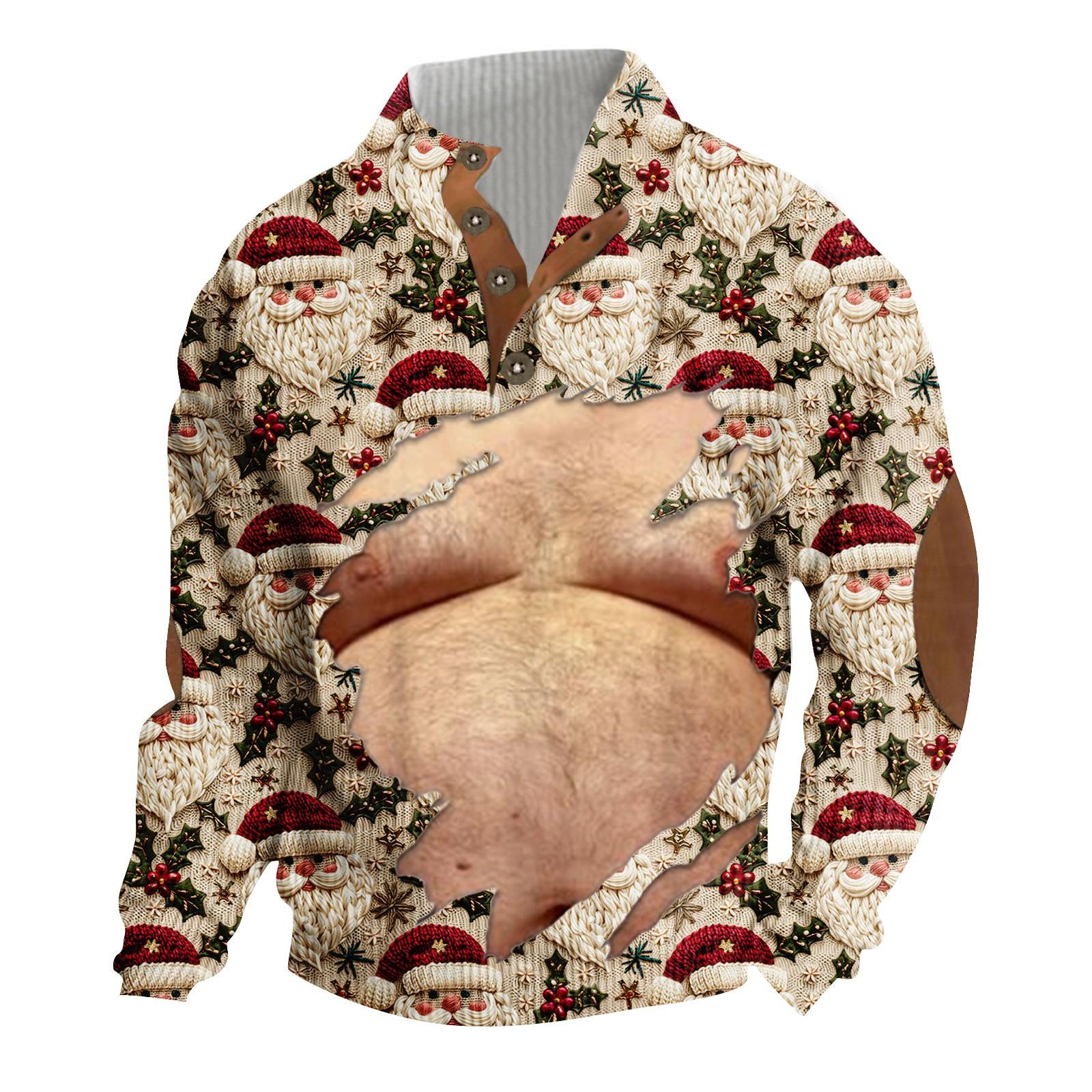 

Трикотажный принт спагетти рождественский необычный мужской свитшот с воротником-стойкой и карманом для активного отдыха с пряжкой XXL киноварь