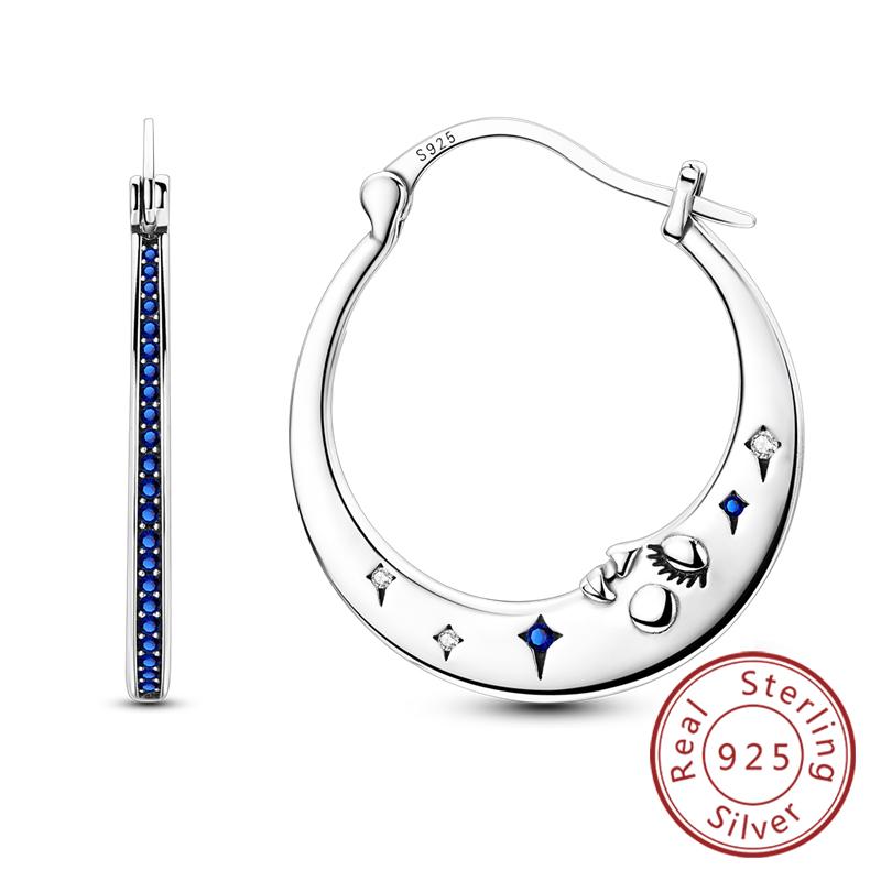 S Copper Hoop Earring Sparkling Star Moon U Heart Shaped Butterfly Earring For Women Party Wedding Jewelry