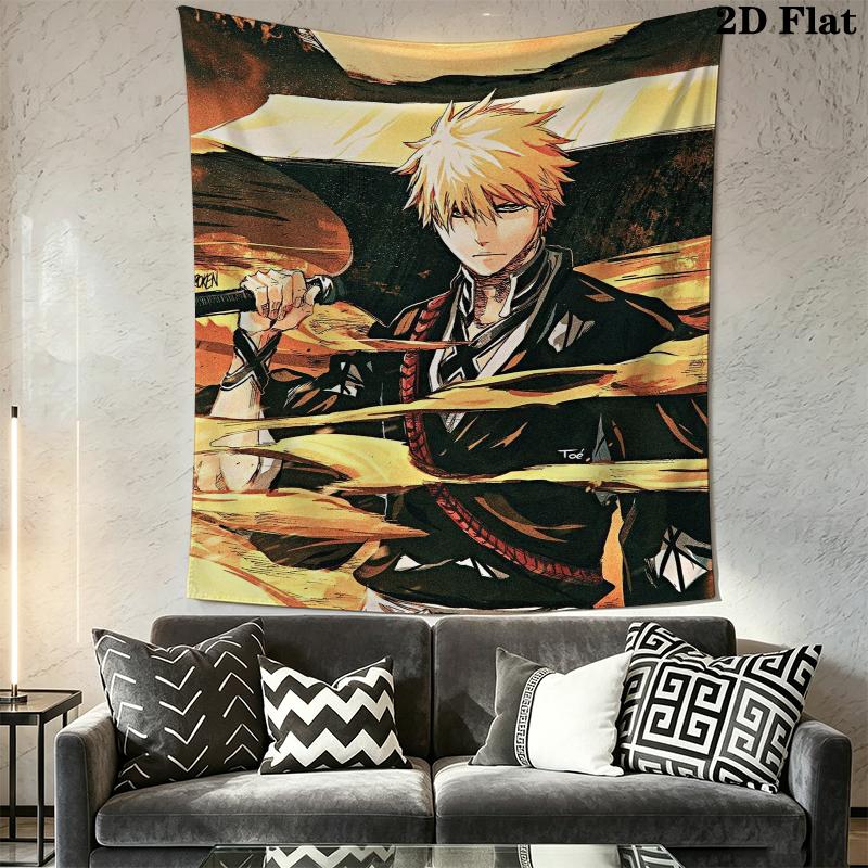 Bleach Wall Tapestry Aesthetic Wall Hanging Printed Fabric Blanket Decorative Tapestries for Bedroom Living Room Home Decor