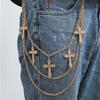 Punk Pants Chain Hip Hop Cross Charm Layered Jeans Chains Wallet Rock For Women Men Halloween Jewelry Clothing Accessories